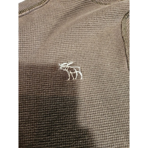 Abercrombie Mens Ribbed Knit Muscle Thermal Long Sleeve Shirt Brown XXL (A616) - Picture 2 of 8